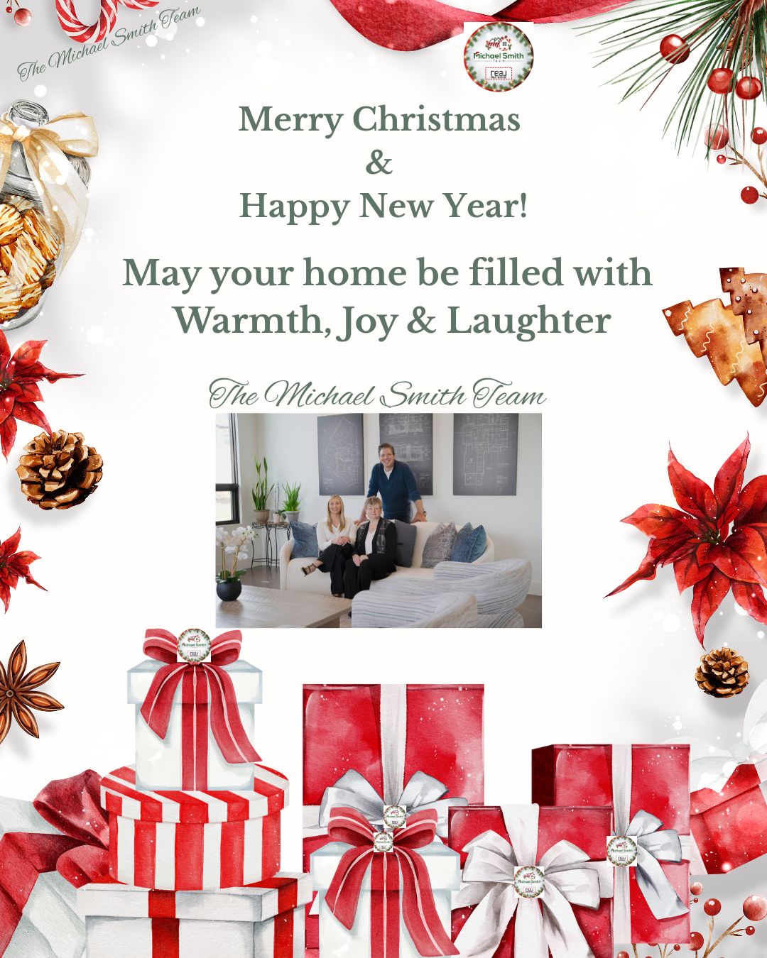 From all of us at The Michael Smith Team,
We are so grateful to our wonderful clients—past, present, and future—for your trust and continued support. Thank you for allowing us to be part of your real estate journey.
May this holiday season be filled with warmth, joy, and laughter, and may the New Year bring happiness, prosperity, and new beginnings. From our families to yours, we wish you a very Merry Christmas and all the best in 2026! 🎄✨